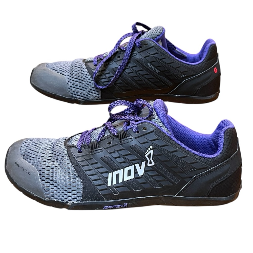 Inov-8 Bare XF Sneakers Training Shoes Black Purple Shoes Ropetec Minimal 210 V2 - Picture 7 of 14